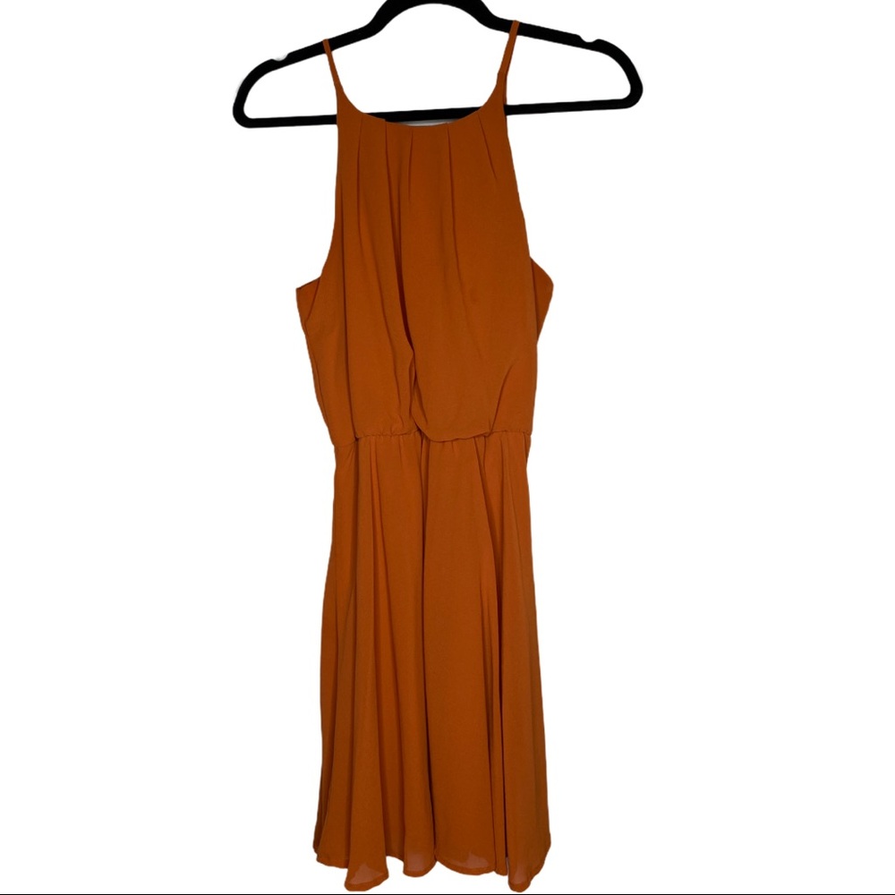 Miami orange mid-length halter dress size Medium - Picture 2 of 7